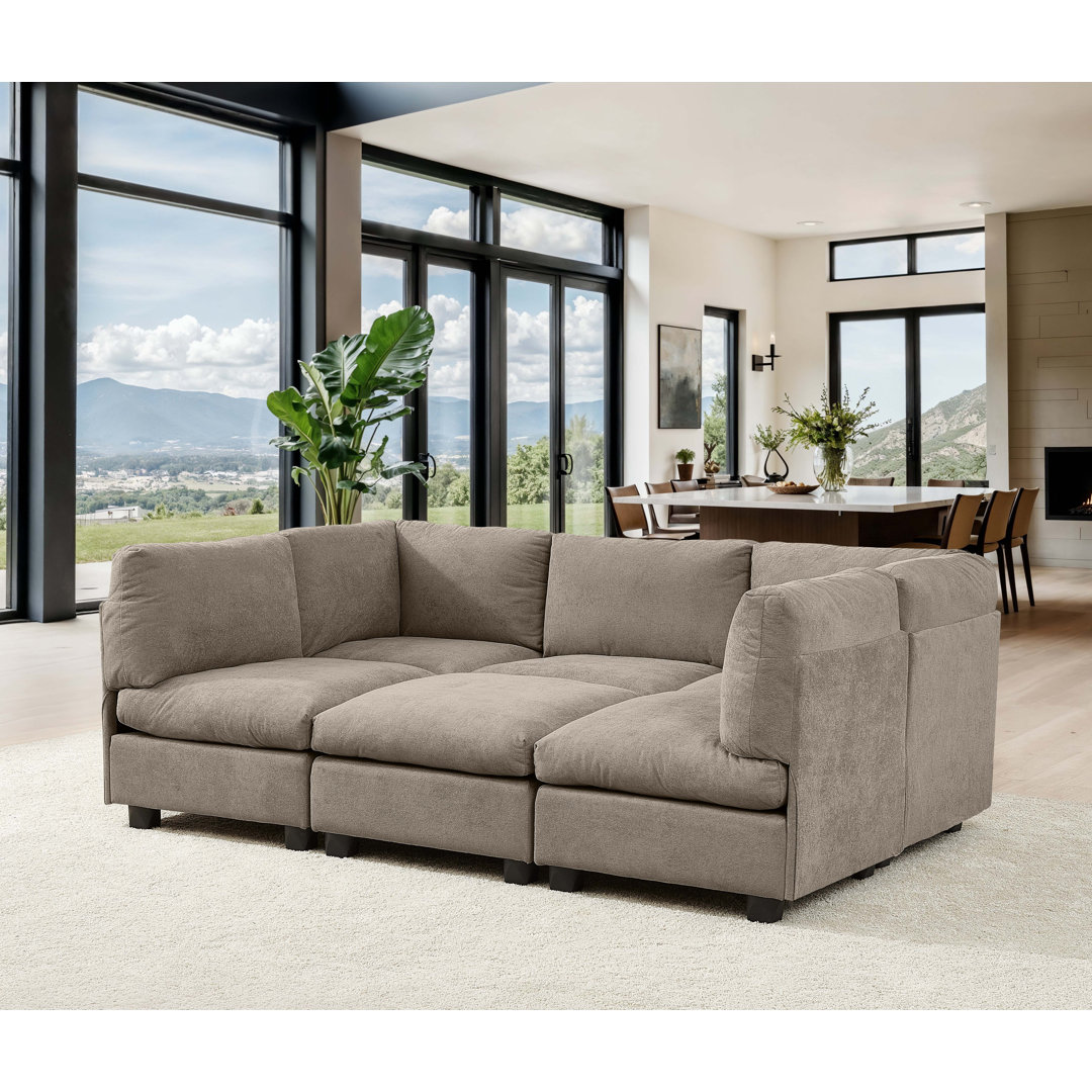124" Wide Reversible Facing Modular Corner Sectional